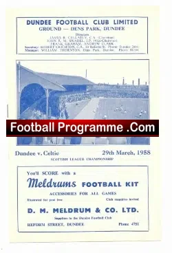 Dundee v Glasgow Celtic 1958