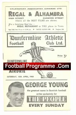 Dunfermline Athletic v Airdrieonians Airdrie 1960