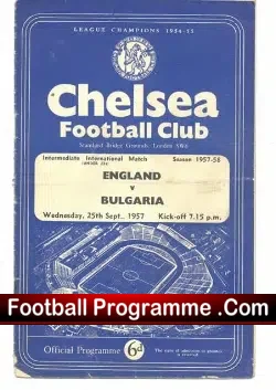 England v Bulgaria 1957 – Under 23 at Chelsea