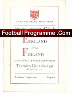England v Finland 1951 – Amateur International at Swindon