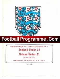 England v Finland 1977 – Under 21 at Hull + Hoddle + Rix