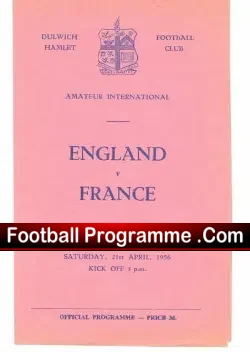 England v France 1956 – Amateur International Match Dulwich
