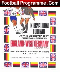 England v Germany 1970 – Under 23’s at Leicester City