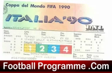 England v Germany 1990 – World Cup Semi Final Ticket Autographed
