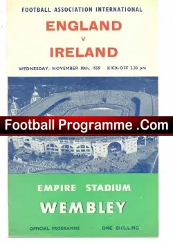 England v Ireland 1959 - football programme