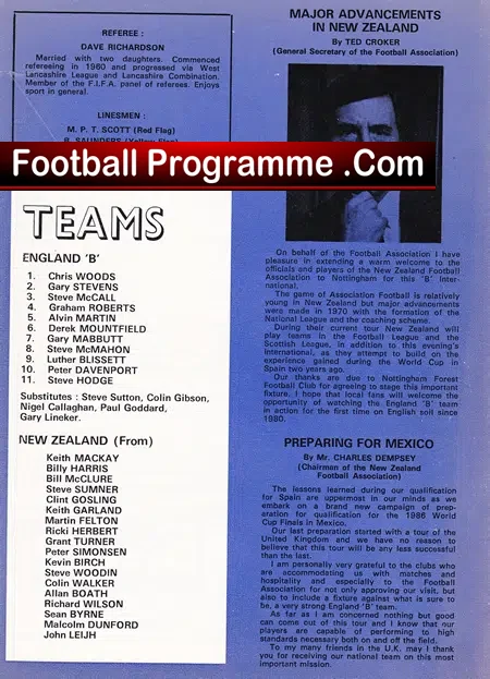 England v New Zealand 1984 – B International at Nottingham
