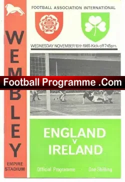 England v Northern Ireland 1965 - Plus George Best - football programme