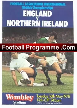 England v Northern Ireland 1978