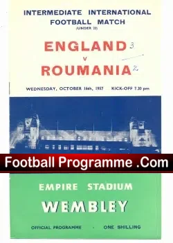 England v Romania 1957 – U23 Match