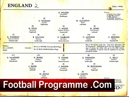 England v Scotland 1957 – at Hillsborough – Nobby Stiles 1