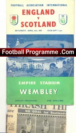 England v Scotland 1957 – Plus Articles