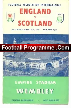 England v Scotland 1959 – Billy Wright 100th English Cap