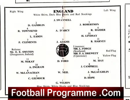 England v Scotland 1966 – Schoolboys at Southend