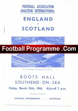 England v Scotland 1966 – Schoolboys at Southend