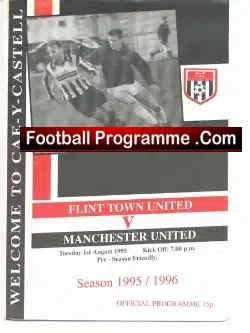 Flint Town United v Manchester United 1995 - Man Utd - football programme