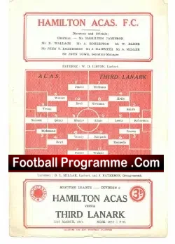 Hamilton Academical v Third Lanark 1957