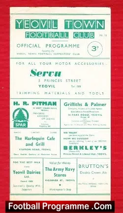 Harry Robshaw Benefit Testimonial Yeovil Town v Weymouth 1961