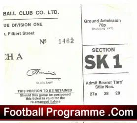 Leicester City v Manchester United 1970’s – Ticket