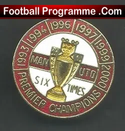 Manchester United Six Times Premier Champions Badge