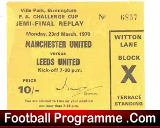 Manchester United v Leeds United 1970 – FA Cup Semi Final Replay