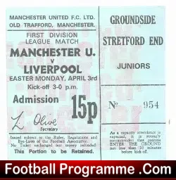 Manchester United v Liverpool 1972 – Ticket