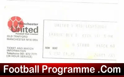 Manchester United v Middlesbrough 1978 – Ticket