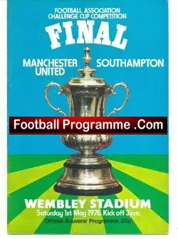 Manchester United v Southampton 1976 - FA Cup Final Signed