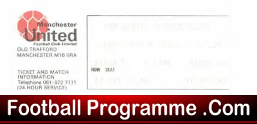 Manchester United v Sunderland 1976 – League Cup Ticket