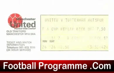 Manchester United v Tottenham 1979 – FA Cup Replay Ticket