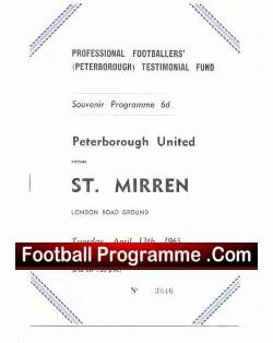 Peterborough United v St Mirren 1965 – Testimonial Match
