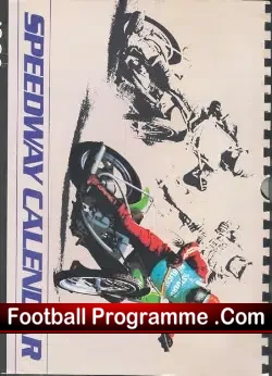 Speedway Calendar 1982 - speedway programme