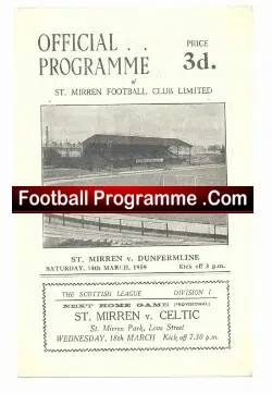 St Mirren v Dunfermline Athletic 1959
