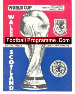 Wales v Scotland 1977 – at Anfield Liverpool