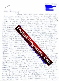 West Ham United Bertram Hawkins Letter + Bristol QPR