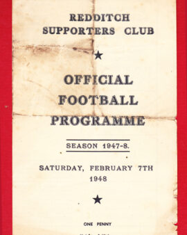 Redditch United v Bedworth Town 1948 – 1940s Football Programme