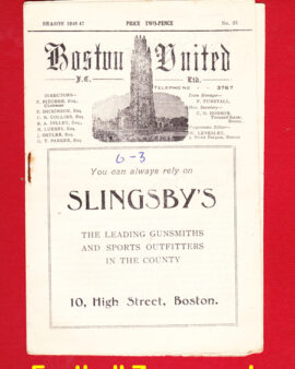 Boston United v Shrewsbury Town 1947 – 1940s Programme