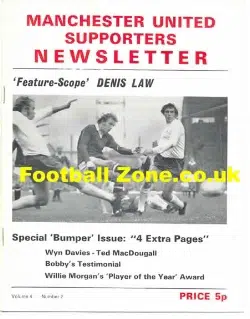 Manchester United Supporters Newsletter 1973 - V4/2 Denis Law