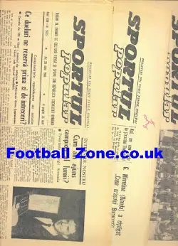 Romanian Newspaper Sportul Sports Section 1966 World Cup X 3