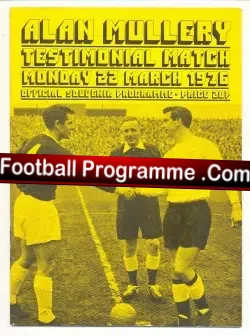 Alan Mullery Testimonial Benefit Match Fullham 1976 - football programme