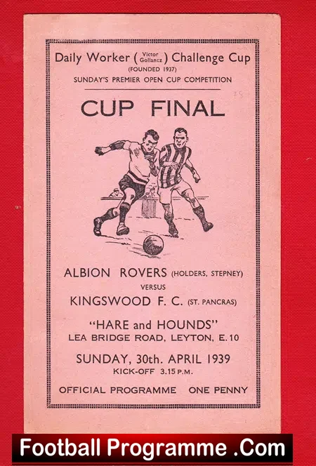 Albion Rovers v Kingswood 1939 – Cup Final – RARE