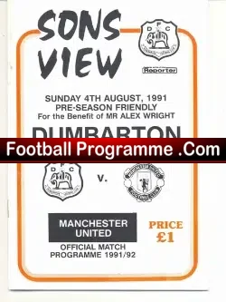 Alex Wright Testimonial Benefit Match Dumbarton v Man Utd 1991