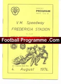 Anglo American 1974 Final Speedway Programme - speedway programme