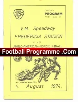 Anglo American 1974 Final Speedway Programme