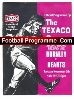 Burnley v Heart of Midlothian Hearts 1973 – Texaco Cup