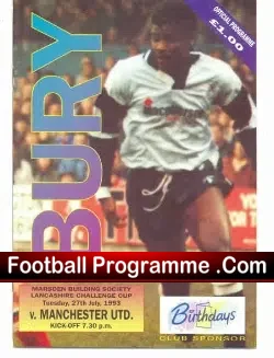 Bury v Manchester United 1993 – Man Utd Reserves Match