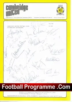 Cambridge United Football Letters – Autographed Signed