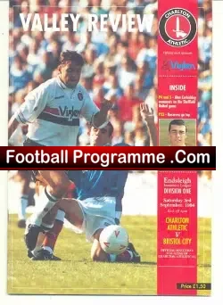 Charlton Athletic v Bristol City 1994 – Multi Autographed Signed
