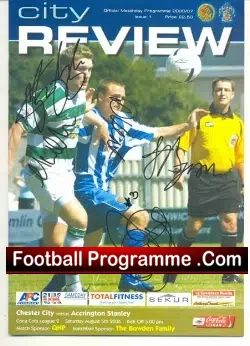 Chester City v Accrington Stanley 2006 – Multi Autographed First