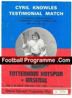 Cyril Knowles Testimonial Benefit GameTottenham 1975