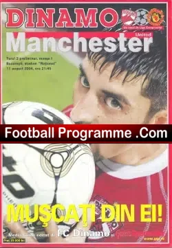 Dinamo Bucharest v Manchester United 2004 - Romania - football programme